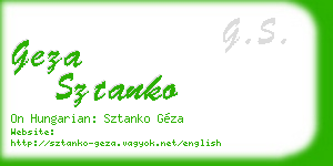 geza sztanko business card